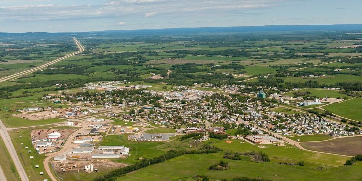Aerial view of the Town